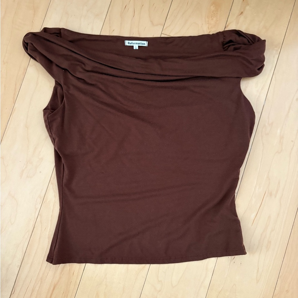 Reformation Chestnut Cello knit top
